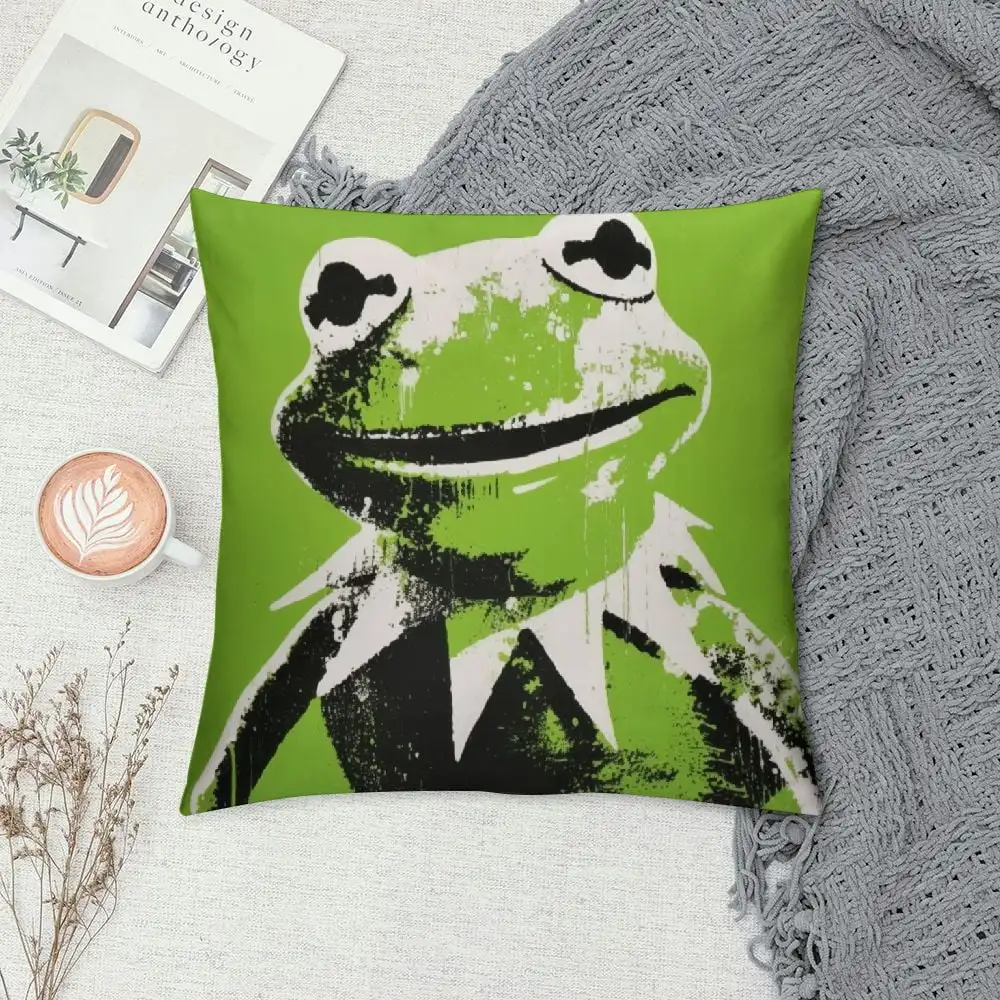 Nawypu  Kermit Cartoon The Frog Anime Pillow Covers Cushion Case Farmhouse Throw Pillowcase for Couch Sofa Bed Decor