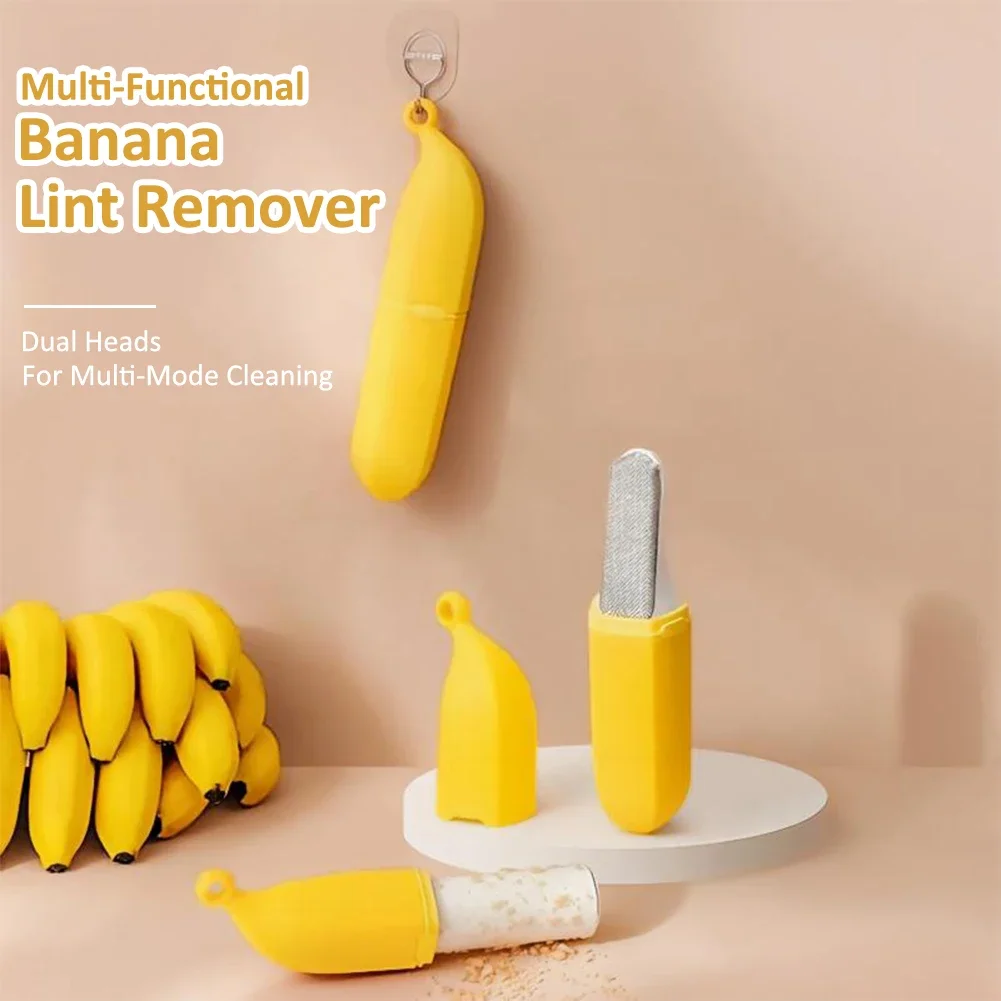 Washable Reusable Hair Sticking Device Banana Shape Double-sided Sticking Clothes Bed Sheets Dust Pet Flooring Carpet Cleaning