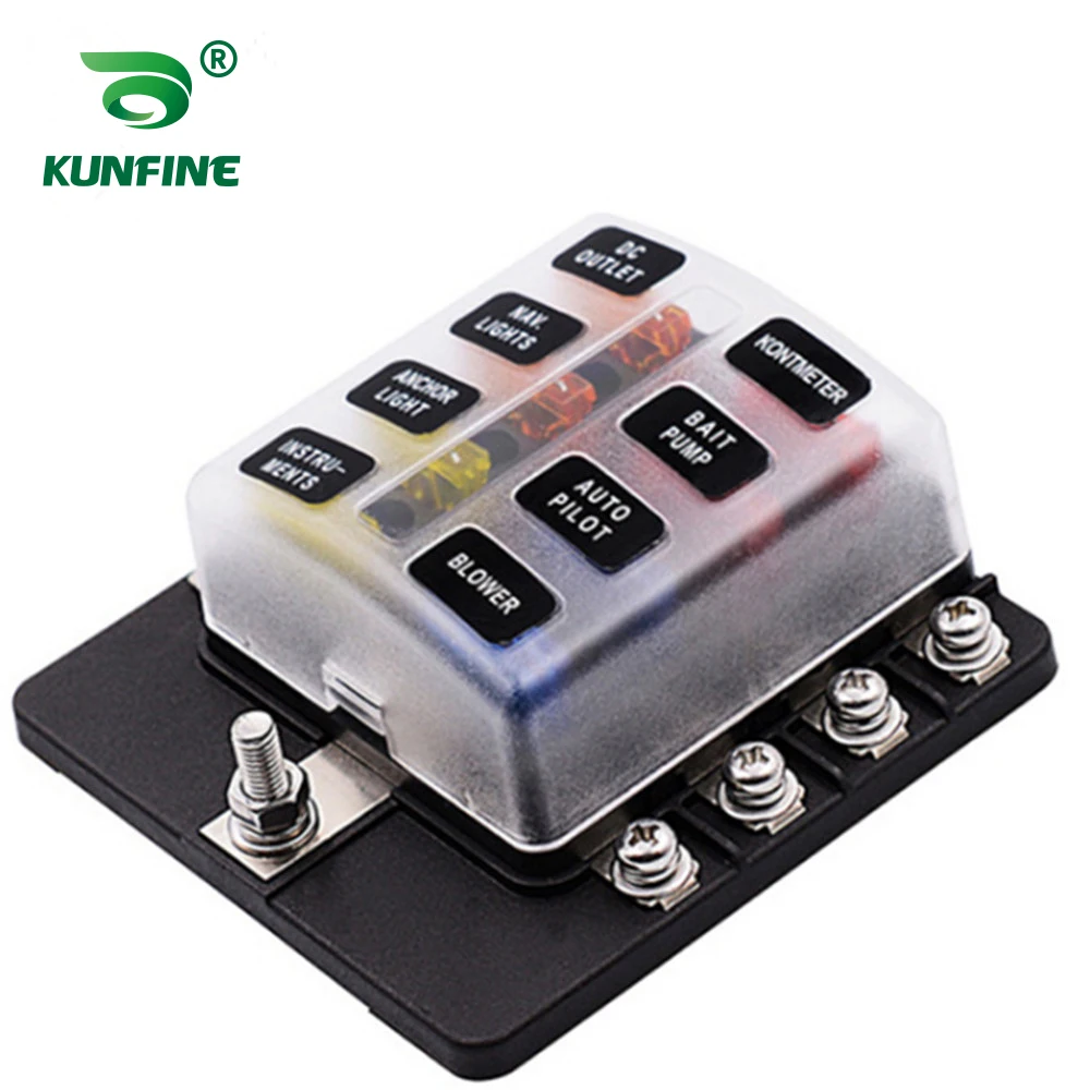 

Fuse Box Holder 8 Way Screw Fuse Block For Car Off-road RV Bus Yacht Boat