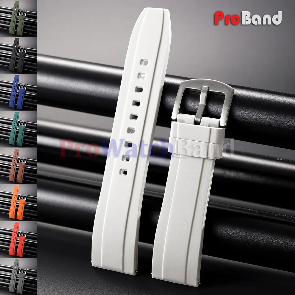 

20mm 22mm Black Green Orange Blue Gray White Silicone Rubber Watch Straps Band Quick Release Wristband Soft Smartwatch Bracelets