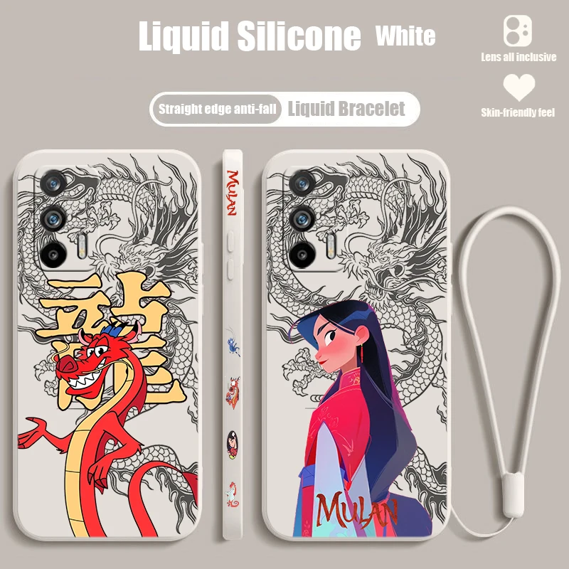 Disney Mulan Dragon Cute For OPPO Reno 10 9 8 7 6 5 4 Z SE Pro Plus Lite Lite Liquid Left Rope Silicone Soft Phone Case