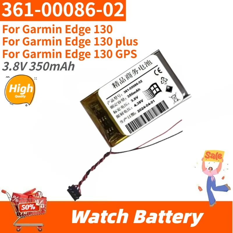 

High Quality Replacement 361-00086-02 Watch Battery 3.8V 350mAh for Garmin EDGE 130 GPS Edge 130 /130 plus Brand New