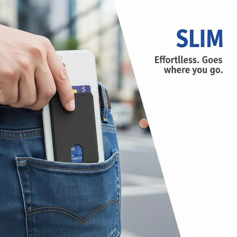 Adhesive Phone Card Holder Silicone Sticker Wallet 1Pcs for Credit Cards Ideal for Traveling and Commuting