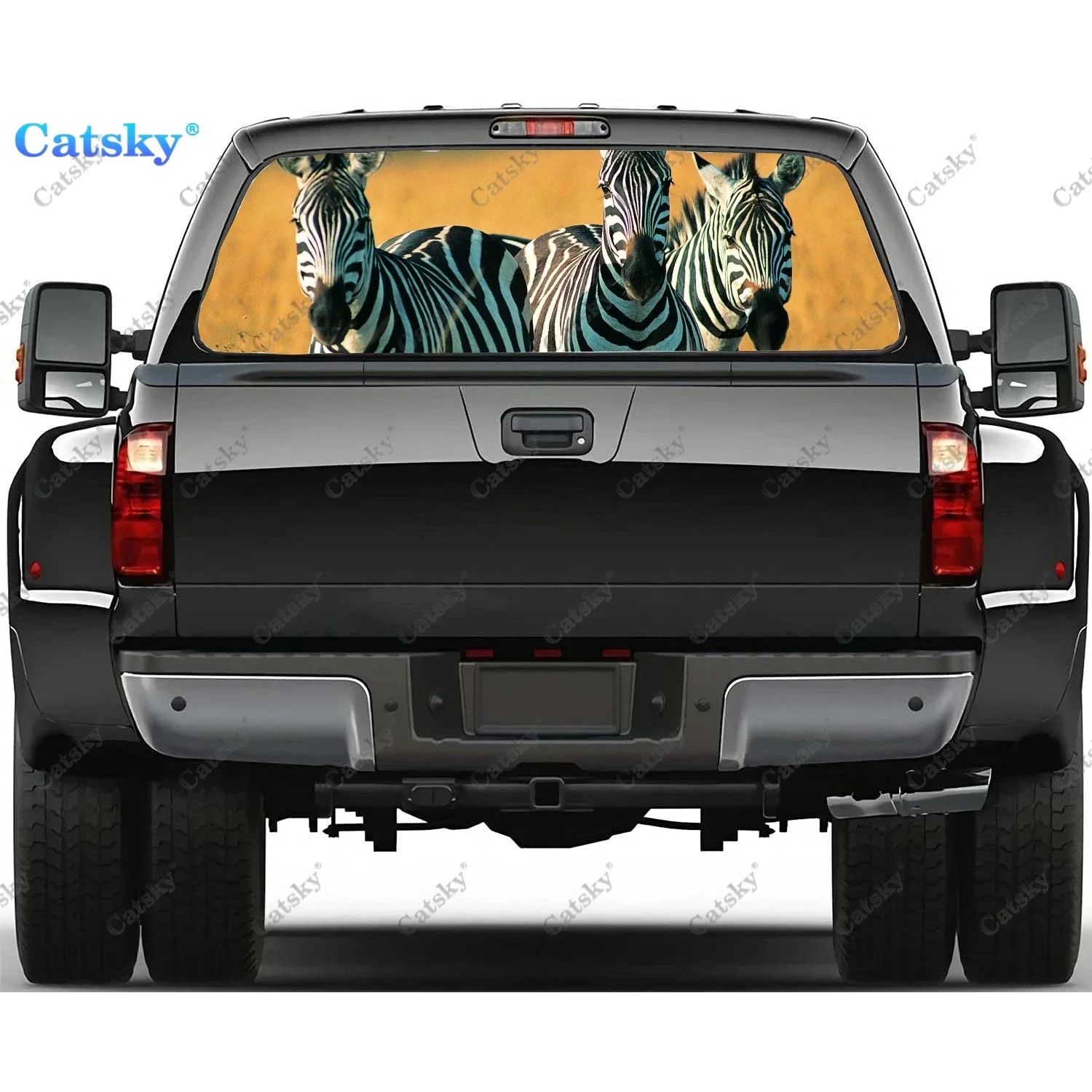 

Animal - Zebra Rear Window Decals for Trucks,Pickup Window Decal,Rear Window Tint Graphic Perforated Vinyl Truck Stickers