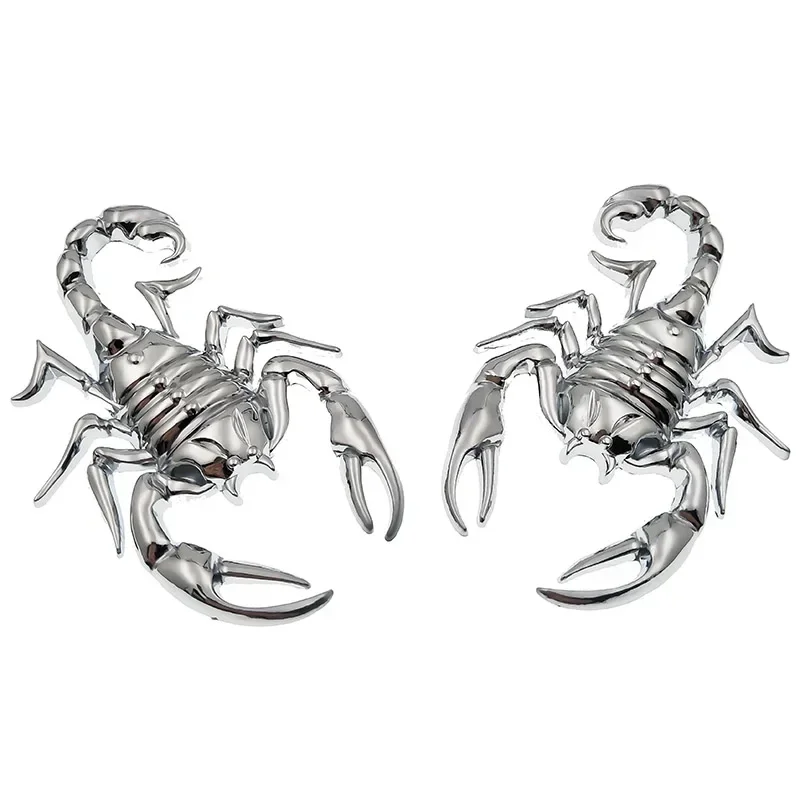 1pc Silver Gold 3D Car Metal Scorpion Stickers Adhesive Badge Emblem Logo Decal for Motorcycle  Cars Acessories Decoration