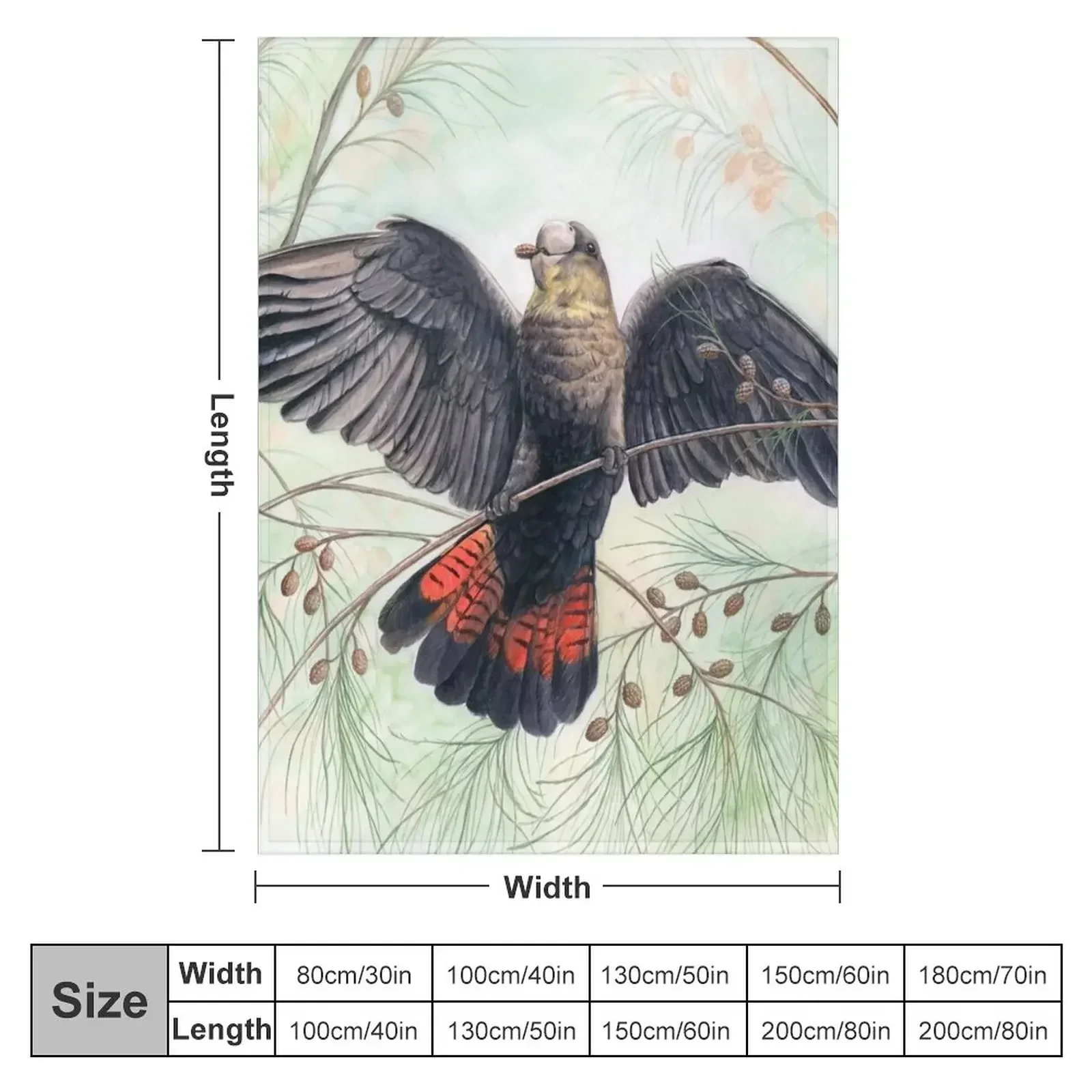 Glossy Black Cockatoo art by Nadya Neklioudova Throw Blanket Decorative Throw for winter Blankets For Bed Blankets