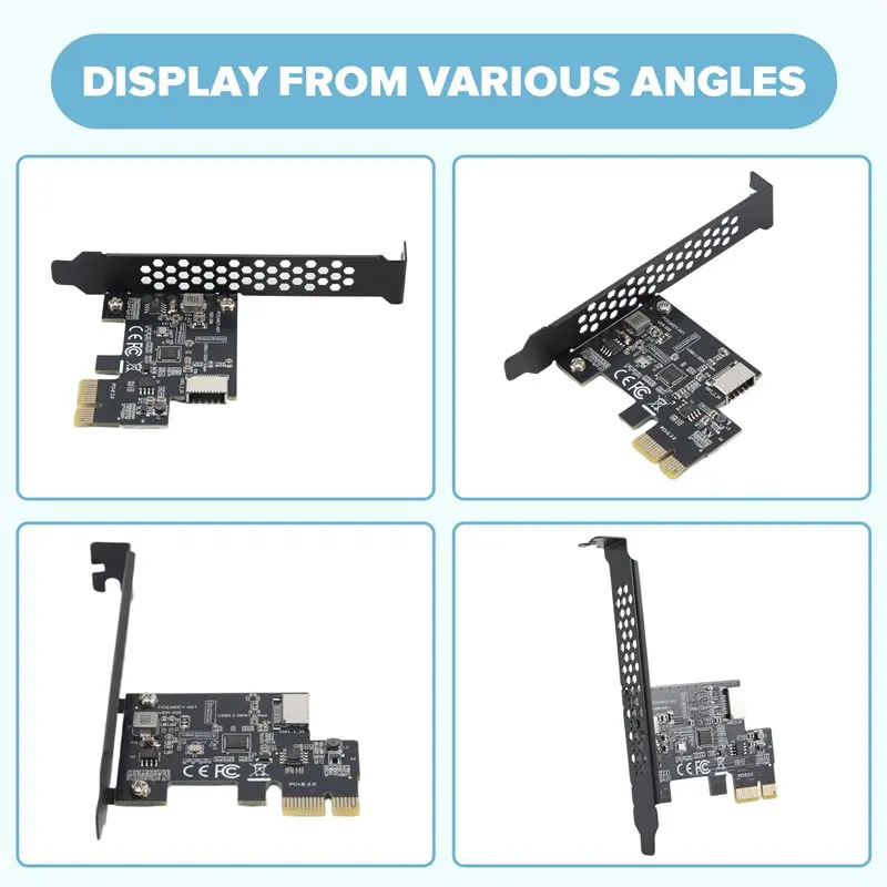 Highly Recommended PCI-E 1X To USB 3.2 GEN1 5Gbps Type-E A-Key Expansion Card,Front Panel Type-C Interface For Desktop PC(ASM104