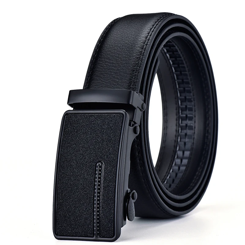 2023 New  cow genuine leather men's belt cowhide strap for male automatic buckle belts for men black buckle belts