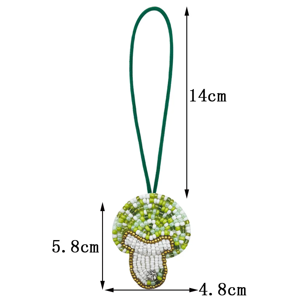 Alirattan 2025 nuevo lindo bolso de cuentas de setas hecho a mano decoración colgante colorido seta funda de teléfono llavero accesorio