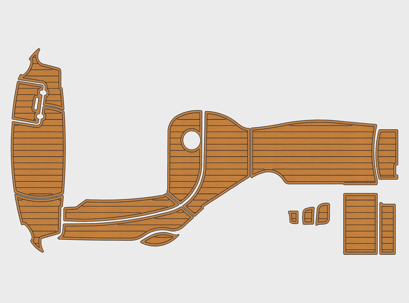 

2013-2020 Rinker 290 Express Cruiser 1/4 дюйма, 6 мм, пена EVA, нескользящая ПВХ, настил из тикового дерева, морской коврик, ковер gatorstep, морской пол