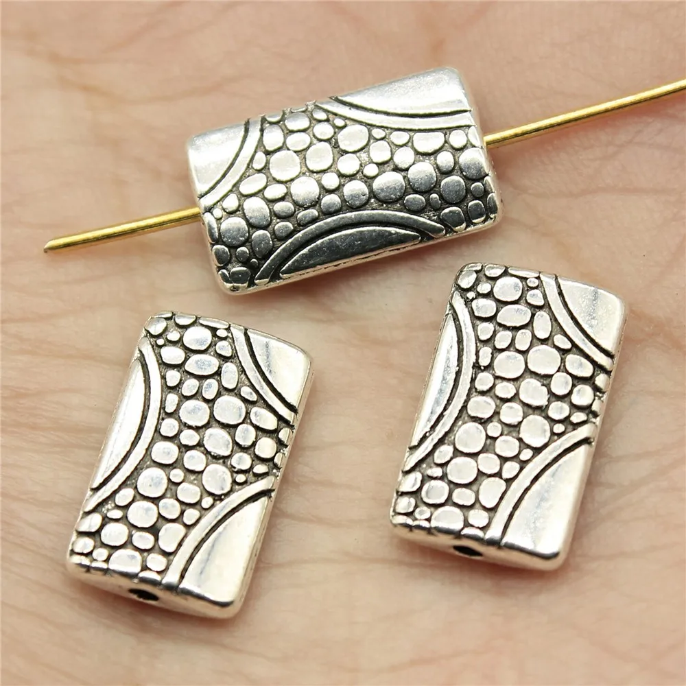 Sejuani CHARM JEWELRI 5pcs 15x9x3mm Carved Rectangular Small Hole Spacers Beads