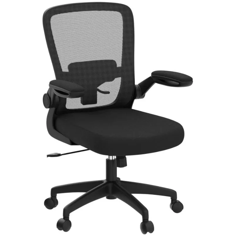 Silla de escritorio ergonómica, silla de malla transpirable con respaldo alto ajustable, reposabrazos abatibles, para el hogar y la Oficina