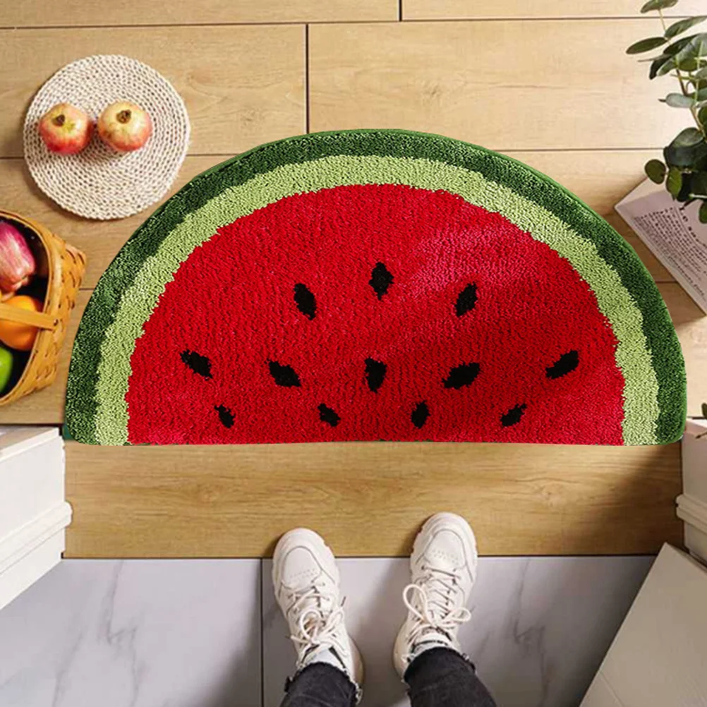 

Indoor Door Mat Thickened Fiber Comfortable Texture Absorbs Water Fast Semicircle Rug for Bedroom Living Room Kitchen Entryway