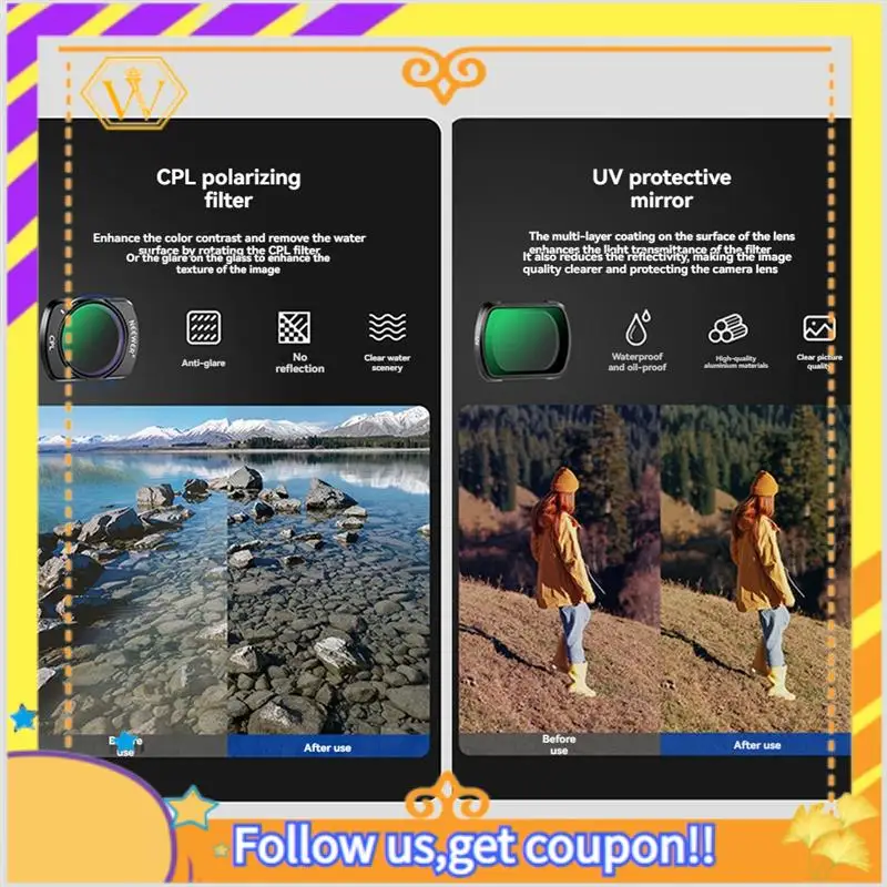 

Latest-Magnetic ND/PL Filter Set For DJI OSMO Pocket 3 Creator Combo Accessories Action Camera Neutral Density Filters