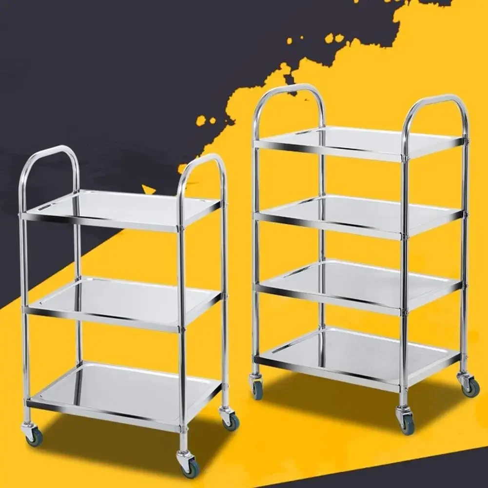 Trolley,Cart,Household Multi-Layer Trolleys,Cart Service Hotel Warehouse Steel Handle Pushbar High Temperature Resistance Multif