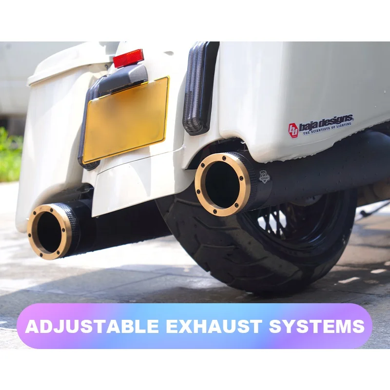 Electronically Adjustable Motorcycle Exhaust System, Slip-On Muffler For Heavy Touring Motorcycles