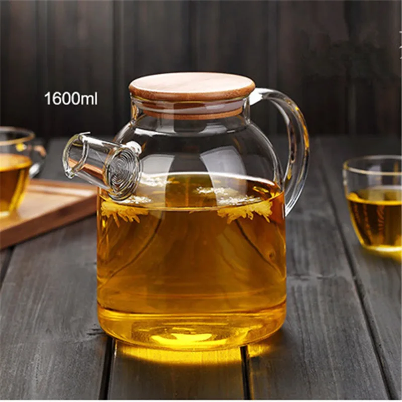 Thickened Flower Teapot High Temperature Resistant Glass Large Capacity Boiling Brewing