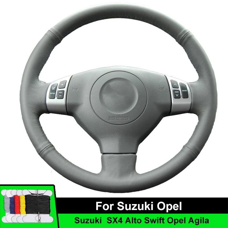 

Car Steering Wheel Cover For Suzuki SX4 Alto Old Swift Opel Agila Fiber leather Car Accessories Steering Wrap Wear Resistance