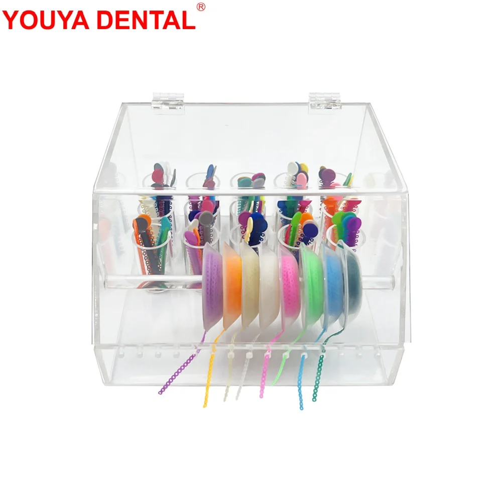 Dental Elastic Power Chain Organizer Storage Box Orthodontic Ligature Tie Box Holder Dentistry Acrylic Placing Case Container