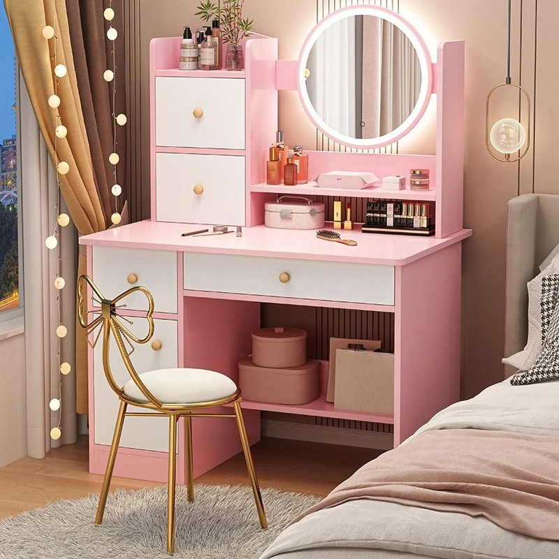 For Bedroom Makeup Table, Storage Cabinet Integrated Small Apartment Simple Multi-functional Dresser