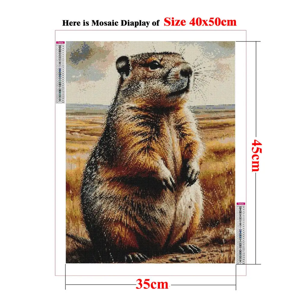 Diamond Mosaic Embroidery Cute Beaver Groundhog Woodchuck Animal for Adults Beginners Diamond Painting New Arrival Wall Art