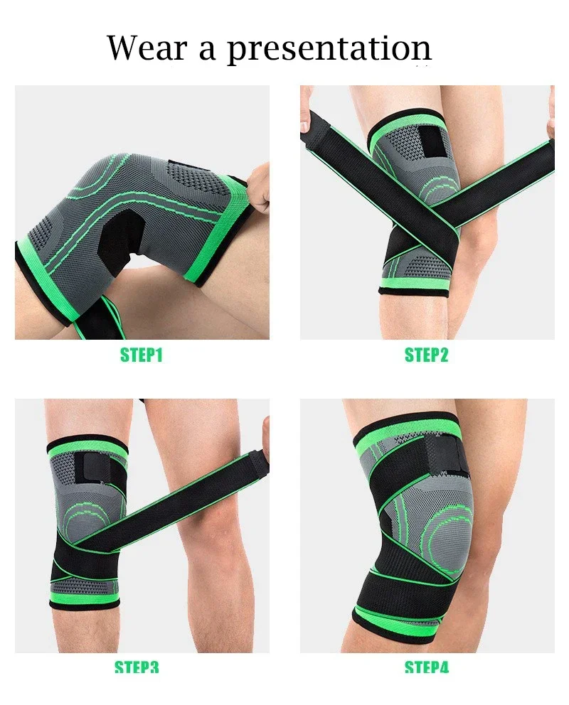 1PCS Adjustable Knee Support Brace Compression Unisex Short Half Legs Sleeve Arthritis Running Gym Sport Knee Pads Knee Sleeve