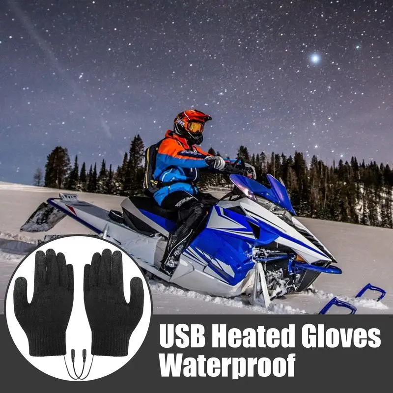 

Heated Gloves For Men 1 Pair 5V Electric Hand Warmer Full Finger Motorcycle Heating Gloves Hand Warming Gloves For Outdoors