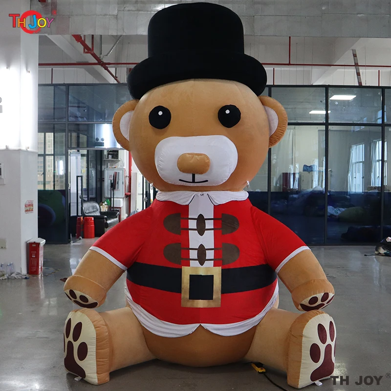 

3m/10ft Giant Inflatable Plush Doll Brown Bear Inflatable Fur Toys Merry Christmas Decoration Home Party Ornament New Year Gift