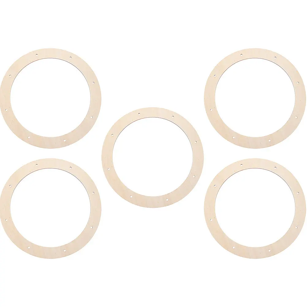 5pcs Wooden Round Wreath Wooden Hoops For Crafts Making Rings For Diy Christmas Decor Crafts Wood Craft Supplies Wreath Forms