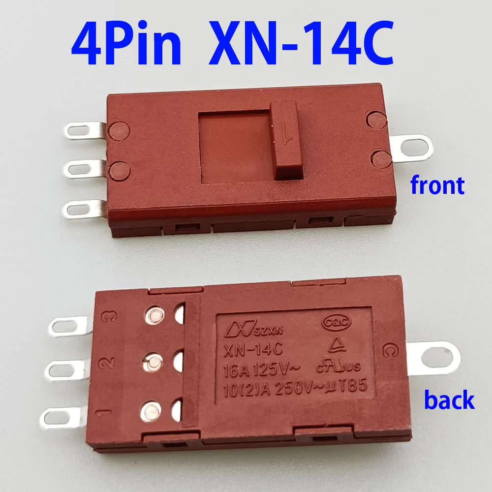 Interruptor deslizante de palanca para secador de pelo, 3 pines, 4 pines, XN-12-1310/XN-14B/XN-14C, 16A, 125V/10A, 250V, conector de interruptor de alimentación para soplador de secador de pelo