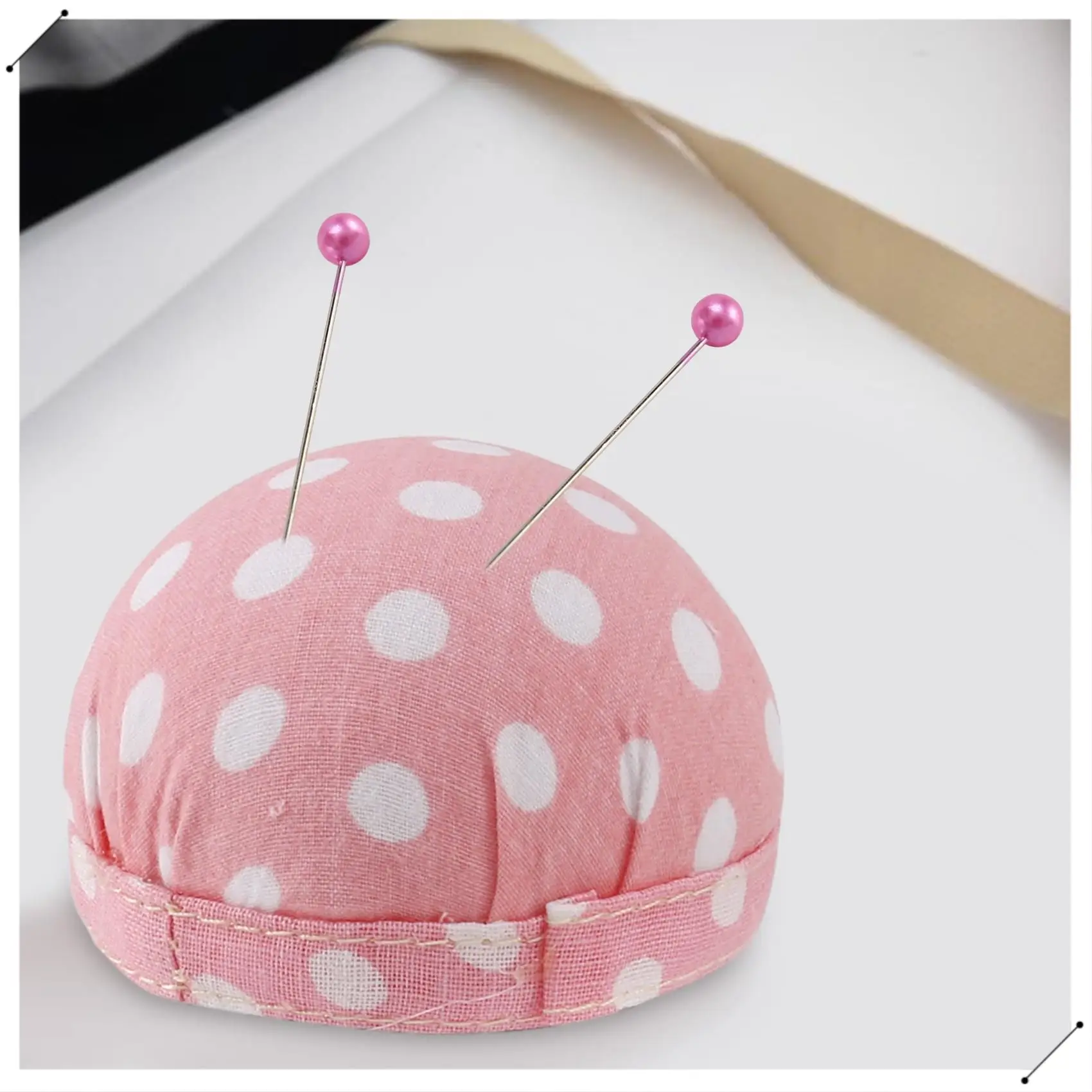 500Pcs Sewing Pins Pearl Needles Pink Fabric Cover Pin Cushion Bottle Tailoring Process