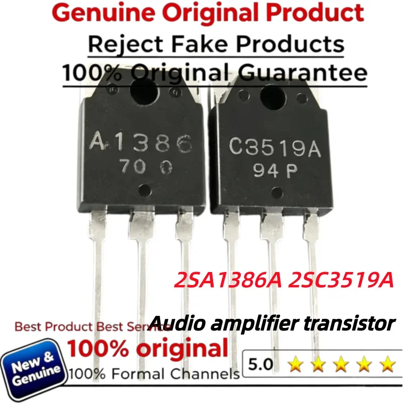 5-10-20Pairs 100% New Original 2SA1386A A1386A + 2SC3519A C3519A Audio Amplifier Transistor In Stock Good Quality TO-3P