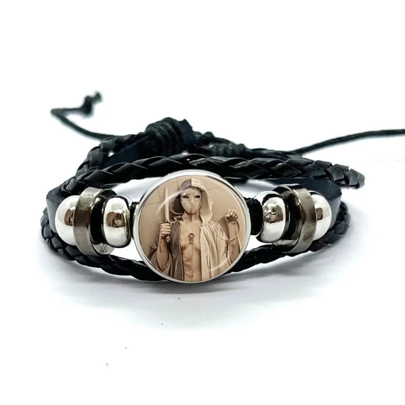 B-Bring Me The Horizon Leather Bracelets Anime Multilayer Braided Bracelets Bangles Handmade Jewelry Gifts