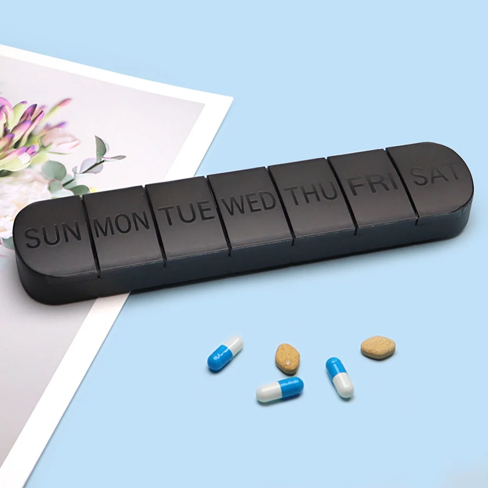 7-compartment Single-row Pill Box Travel Medication Organizer Small Reusable Plastic Containers