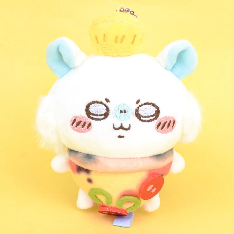 Cute Cartoon Kawaii czarny kot Halloween Chiikawa Usagi Hachiware Pizza pluszowa zabawka brelok do kluczy z ozdobą zabawka prezent
