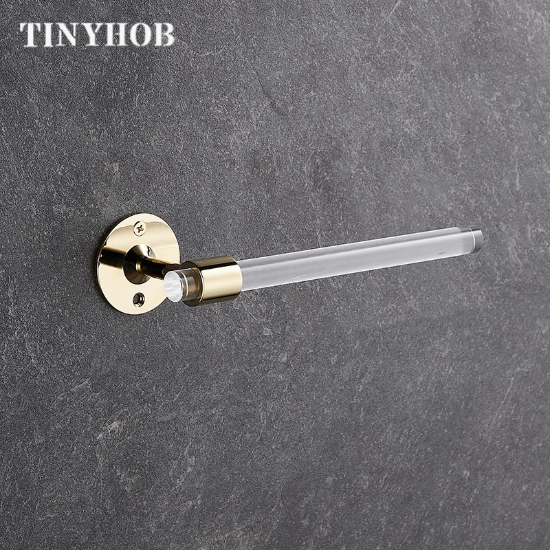 20/30/40/50cm Acrylic + Brass Towel Holder Towel Rack Bathroom Towel Hanger Wall-mounted Towel Bar Black/ Toilet Towel Storage