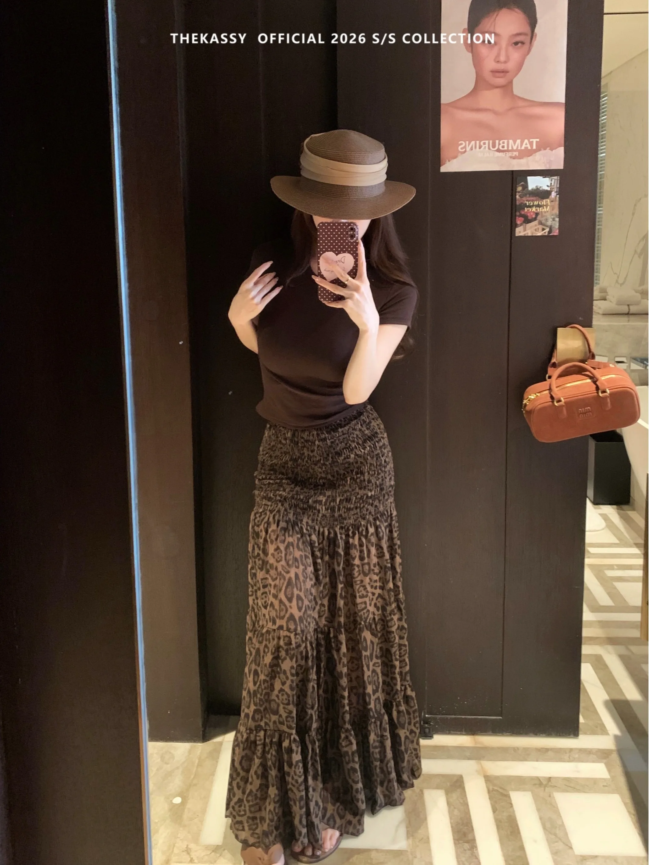

Summer High Waist Halter Neck Color Women's Tank Top And Skirt Two-Piece Set Leopard Print Pleated Skirt Slimming
