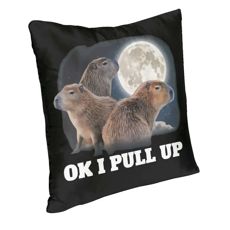 Capybara Cushion Covers Sofa Home Decor Ok I Pull Up Moon Square Throw Pillow Case 40x40cm