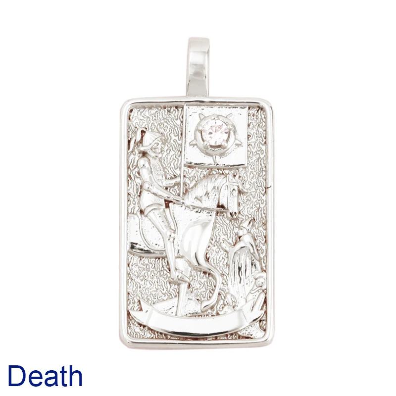 Tarot Karten Charm Anhänger, 2021 Neue 18K Reales Gold Überzogene DIY Schmuck Zubehör für Armbänder Halsketten Machen M06 – Detail 40