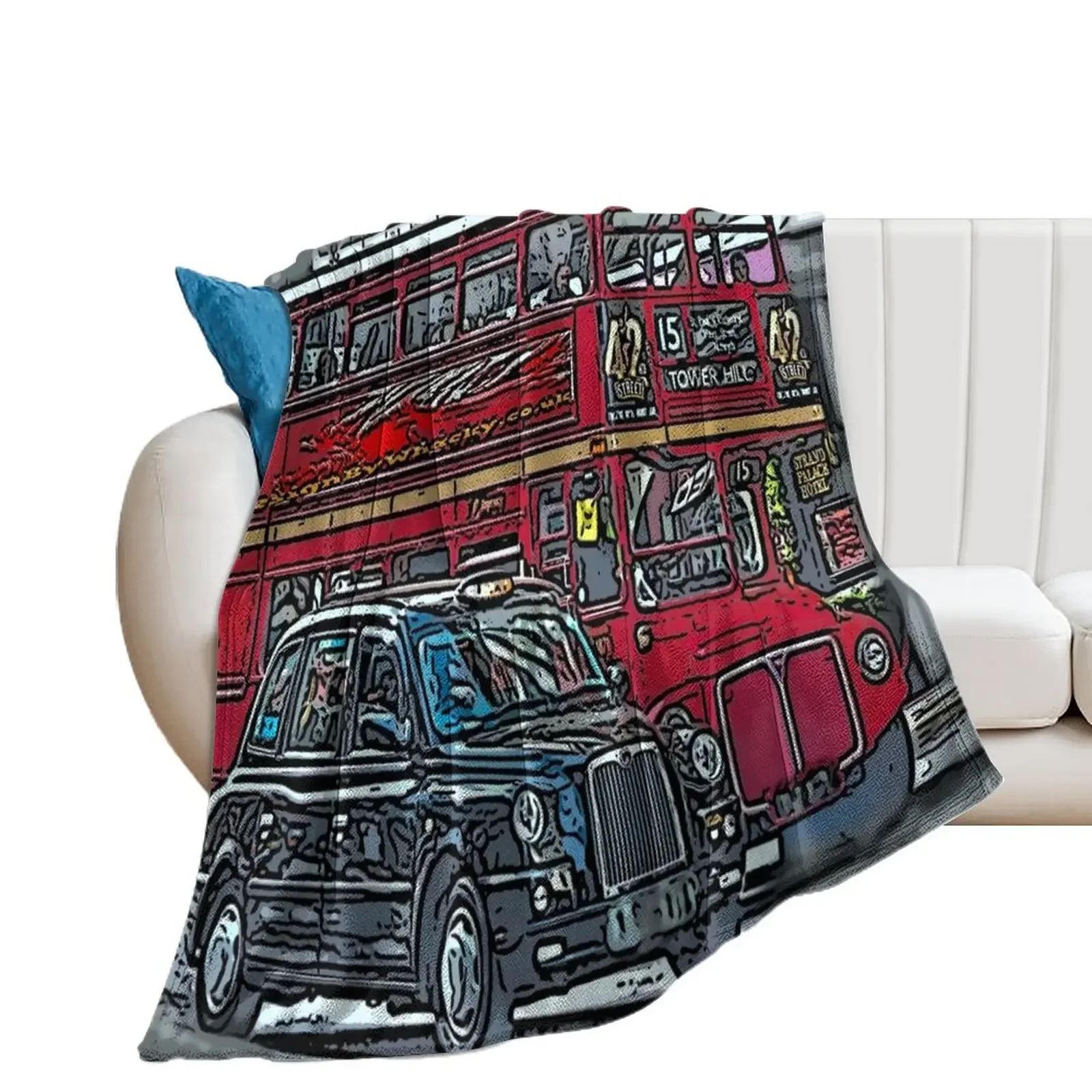 London Bus and Cab Throw Blanket Flannels Luxury Brand Blankets