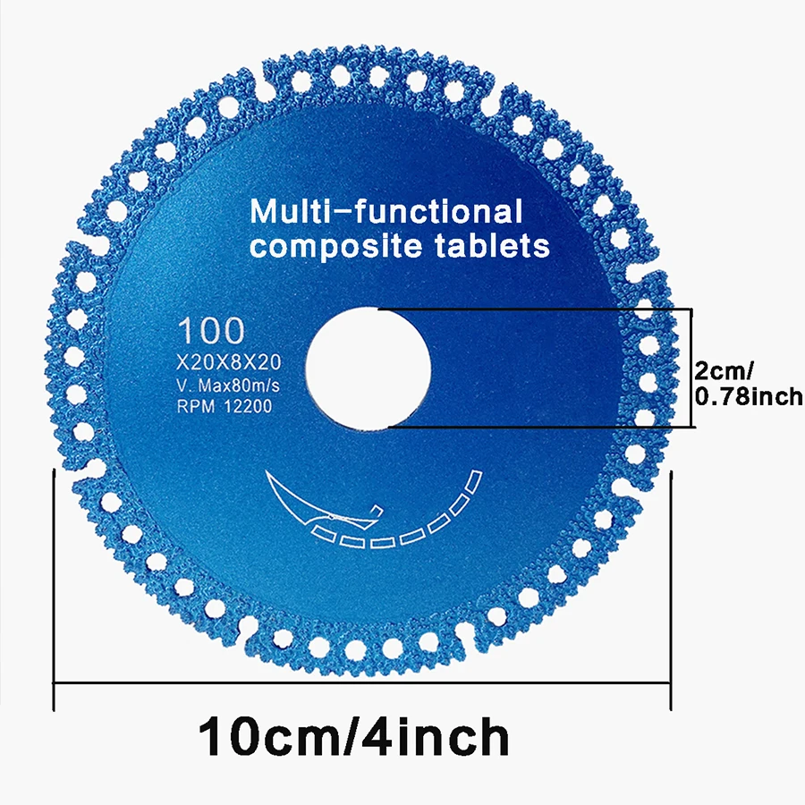 4 inch Brazed Diamond Saw Blade For Steel Metal Stone Cast Iron Rebar Aluminum All Purpose Demolition Contractors Cutting Disc