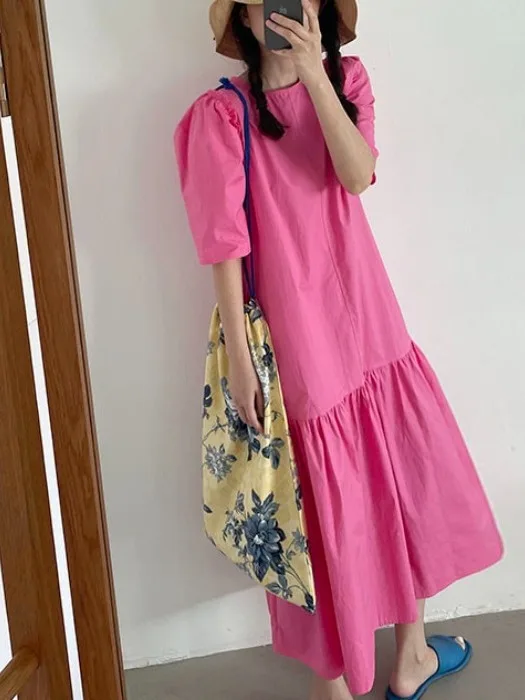 Vestido Retro Antienvejecimiento con Dobladillo de Encaje para Mujer, Nuevo Vestido Largo Blanco Hoado de Verano, Estilo In...