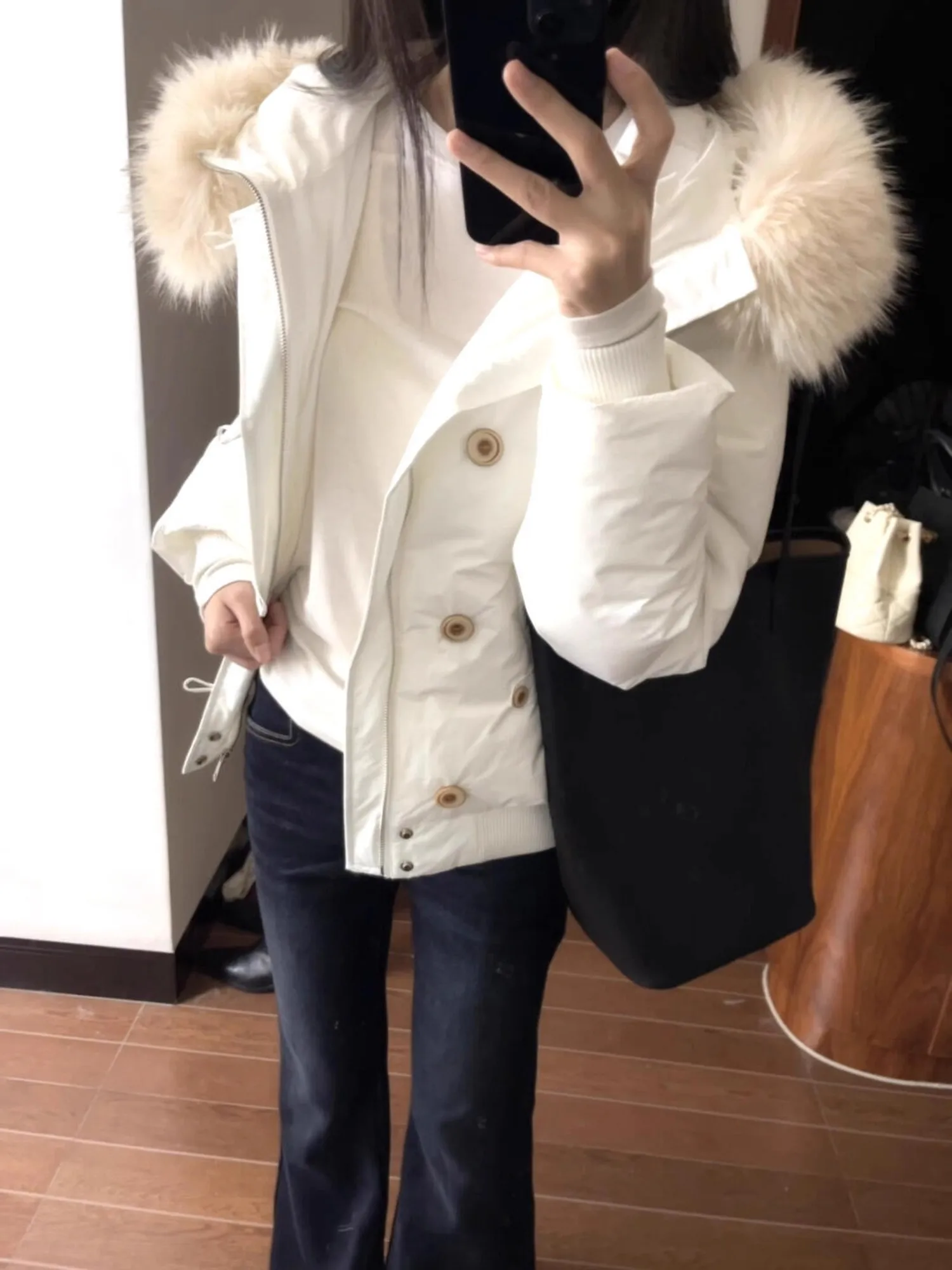 

Женская зимняя новая утепленная куртка Thiened белого цвета с капюшоном, на молнии, стандартный крой, маленький размер