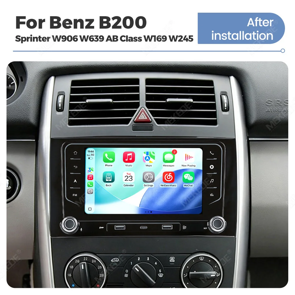 MEKEDE 2 DIN Android 15 Car Radio Stereo For Mercedes Benz B200 W169 W245 W906 Sprinter W639 Vito Carplay Multimedia Player GPS