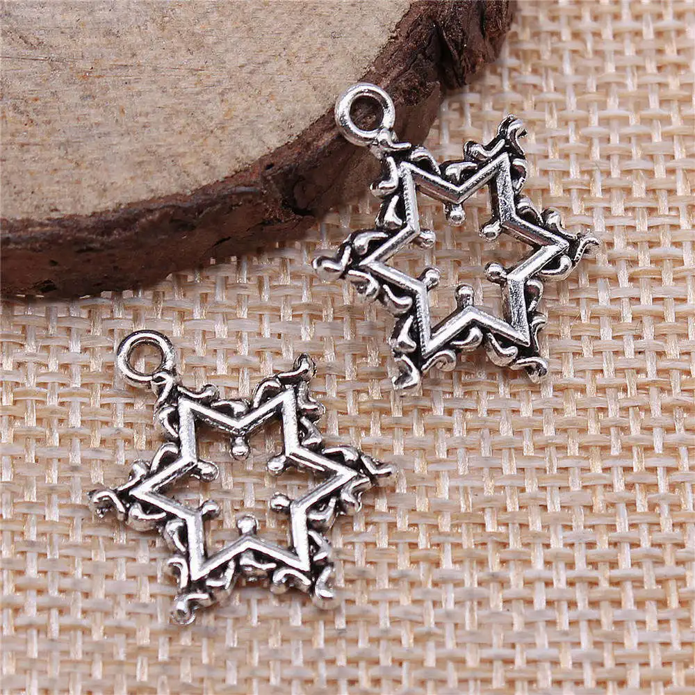 Couple Pendants Snowflake Charms Supplies For Jewelry 22x16mm 10pcs