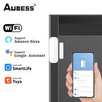AUBESS Tuya Smart WiFi Door/Window Sensor Door Magnetic Alarm Detector Smart Home Automation Work With Alexa Google SmartLife