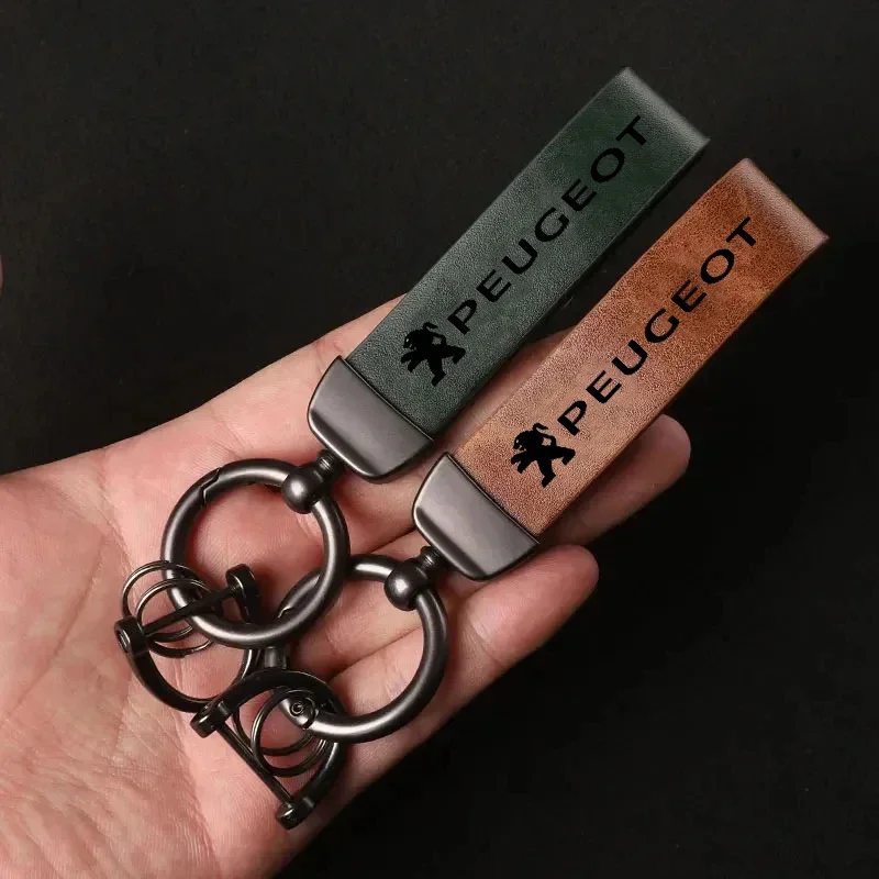 Car Hot Stamping Badge Keychain Zinc Alloy Keyring Accessories For Peugeot 408 4008 308 3008 2008 5008 508 106 107 208 301 205