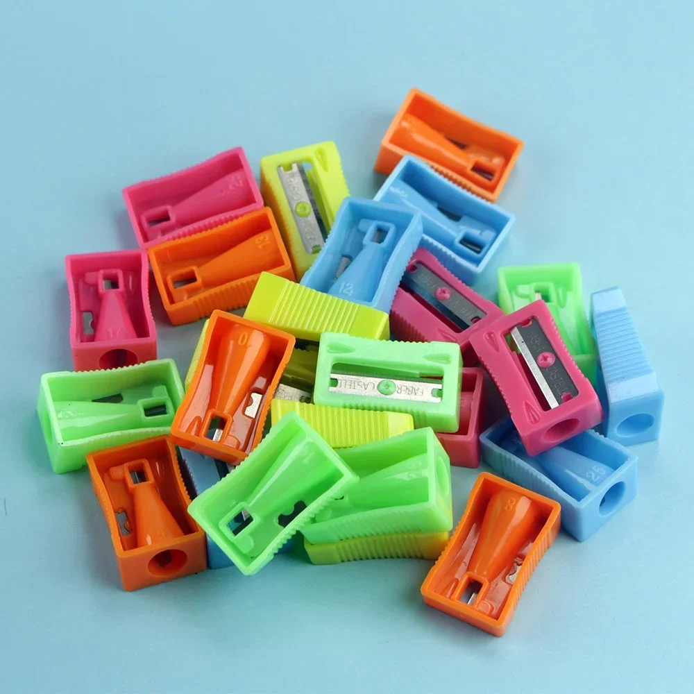 1/10pcs Portable Candy color, screw-free all-in-one mini single-hole plastic pencil sharpener 229A