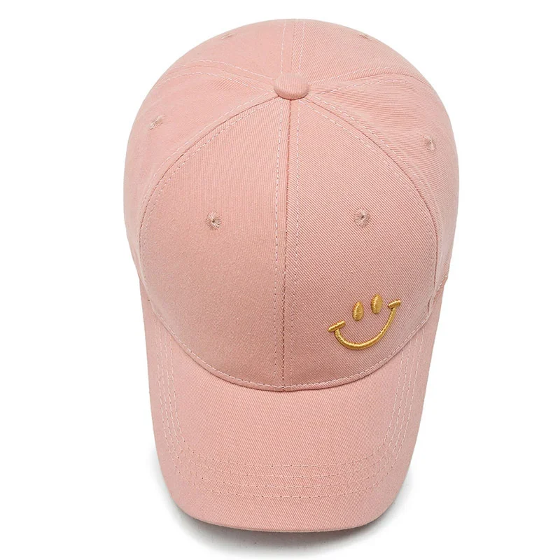 Smiling Baseball Cap for Women Men Adjustable Low Profile Unstructured Cotton Dad Hat Fishing Hat Smile Face Embroidery Cap