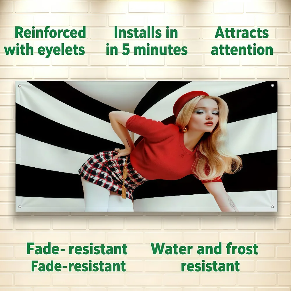Actor D-Dove Cameron Singer flag For Room Dorm Camping Picnic Art Style Garage Bar wall Decoration Banner